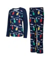 Concepts Sport Women's Denver Broncos Garland Knit Raglan Long Sleeve T-shirt Pants Set In Navy