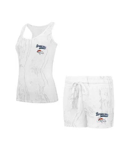 Concepts Sport Women's Denver Broncos Quartz Hacci Knit Tank Top Shorts Sleep Set In Multi