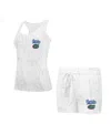 Concepts Sport Women's Florida Gators Quartz Tank Top Shorts Set In Cream