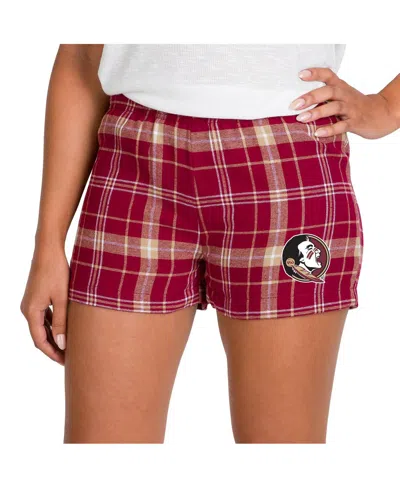 Concepts Sport Women's Garnet/gold Florida State Seminoles Ultimate Flannel Shorts In Multi