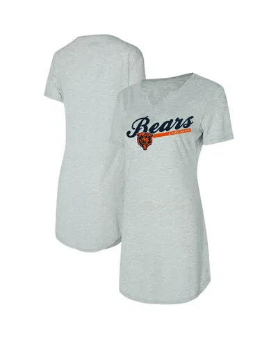 Concepts Sport Women's Gray Chicago Bears Petition Knit Notch Neck Nightshirt