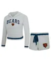 Concepts Sport Women's Gray Chicago Bears Whitley Long Sleeve Hoodie Top Shorts Set In White