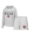 Concepts Sport Women's Gray Cincinnati Bengals Juniper Long Sleeve Hoodie T-shirt Shorts Set In Gray