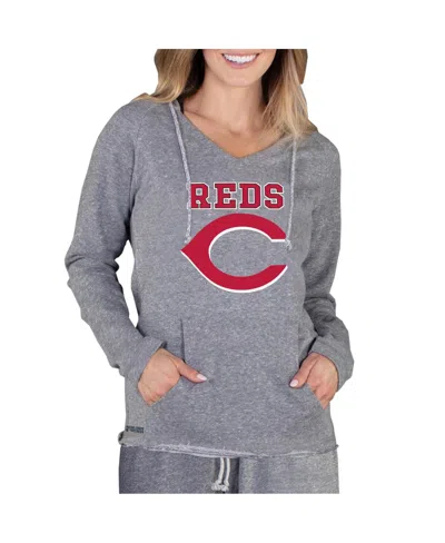 Concepts Sport Women's Gray Cincinnati Reds Mainstream Terry Long Sleeve Hoodie Top