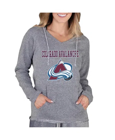 Concepts Sport Women's Gray Colorado Avalanche Mainstream Terry Tri-blend Long Sleeve Hooded Top