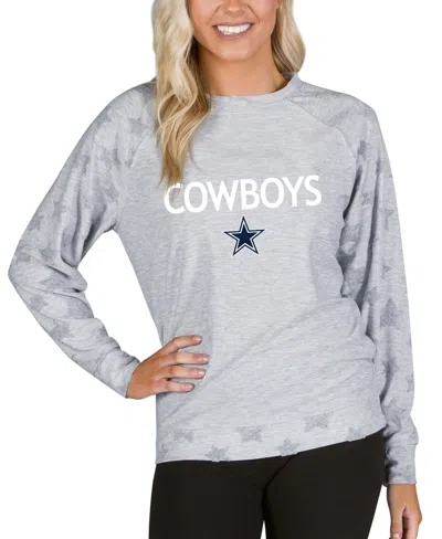 Concepts Sport Women's Gray Dallas Cowboys Medal Jacquard Terry Long-sleeve Top