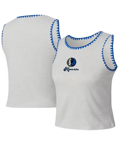 Concepts Sport Women's Gray Dallas Mavericks Neptune Hacci Knit Tank Top In Gray,royal