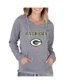 Concepts Sport Women's Gray Green Bay Packers Mainstream Tri-blend Raglan Hoodie V-neck Top In Gray