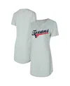 Concepts Sport Women's Gray Houston Texans Petition Knit Nightshirt In White