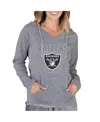 Concepts Sport Women's Gray Las Vegas Raiders Mainstream Tri-blend Raglan Hoodie V-neck Top In Gray