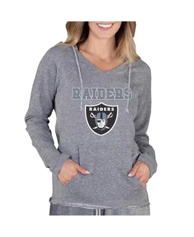 Concepts Sport Women's Gray Las Vegas Raiders Mainstream Tri-blend Raglan Hoodie V-neck Top