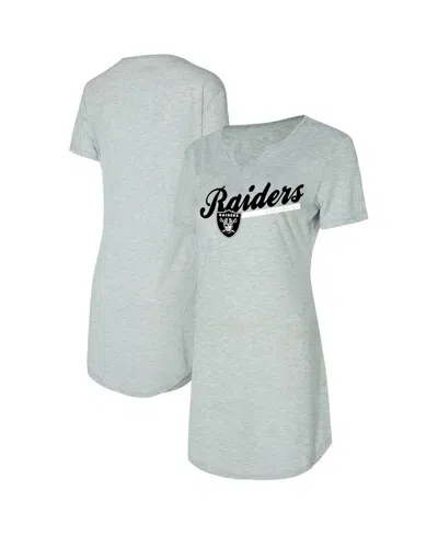 Concepts Sport Women's Gray Las Vegas Raiders Petition Knit Nightshirt