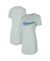 Concepts Sport Gray Los Angeles Chargers Petition Knit Nightshirt In Gray