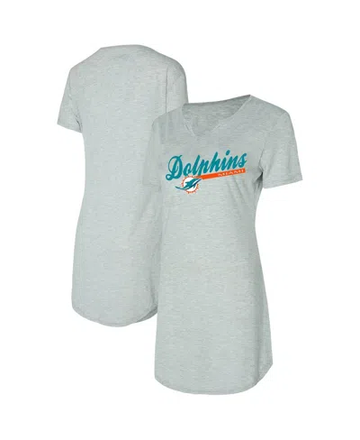 Concepts Sport Women's Gray Miami Dolphins Petition Knit Nightshirt