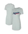 Concepts Sport Women's Gray New England Patriots Petition Knit Notch Neck Nightshirt In Gray