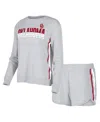 Concepts Sport Women's Gray Oklahoma Sooners Cedar Tri-blend Long Sleeve T-shirt And Shorts Sleep Set In Gray
