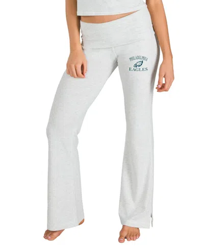 Concepts Sport Women's Gray Philadelphia Eagles Fray Flared Tri-blend Split Hem Pants
