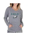 Concepts Sport Women's Gray Philadelphia Eagles Mainstream Tri-blend Raglan Hoodie V-neck Top In Gray
