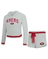 Concepts Sport Women's Gray San Francisco 49ers Whitley Long Sleeve Hoodie Top Shorts Set In Gray
