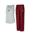 Concepts Sport Women's Gray/scarlet San Francisco 49ers Petition Tank Top And Pants Sleep Set In Gray,scarlet