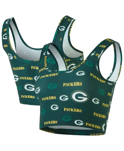 Concepts Sport Women's Green Green Bay Packers Mosaic Allover Print Bralette
