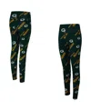 Concepts Sport Women's Green Green Bay Packers Mosaic Allover Print Leggings In Black