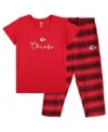 Concepts Sport Women's Kansas City Chiefs T-shirt Pants Set In Red,black