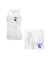 Concepts Sport Women's Kentucky Wildcats Quartz Tank Top Shorts Set In Cream