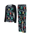 Concepts Sport Women's Cincinnati Bengals Garland Knit Raglan Long Sleeve T-shirt And Pants Set In Black