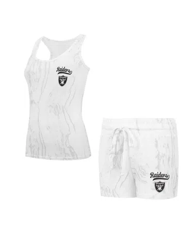 Concepts Sport Women's Las Vegas Raiders Quartz Hacci Knit Tank Top And Shorts Sleep Set In Multi