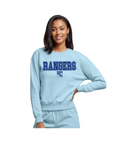 Concepts Sport Women's Light Blue New York Rangers Tonal Pullover Sweatshirt