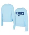 Concepts Sport Women's Light Blue San Jose Sharks Tonal Pullover Sweatshirt In Blue