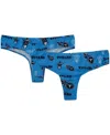 Concepts Sport Women's Light Blue Tennessee Titans Mosaic All Over Print Thong In Blue