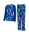 Concepts Sport Women's Los Angeles Chargers Garland Knit Raglan Long Sleeve T-shirt Pants Set In Powder Blue
