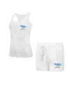 Concepts Sport Los Angeles Chargers Quartz Hacci Knit Tank Top & Shorts Sleep Set In White
