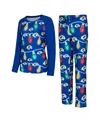 Concepts Sport Women's Los Angeles Rams Garland Knit Raglan Long Sleeve Top Pants Set In Blue