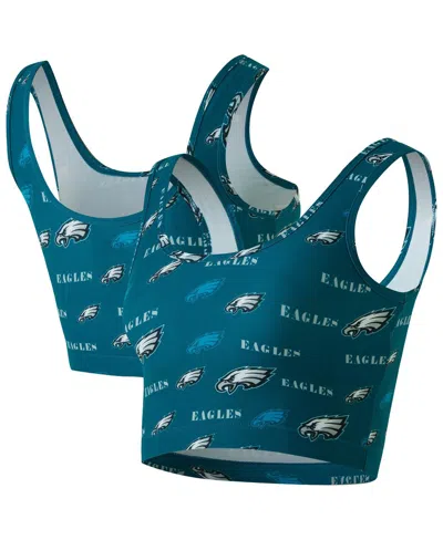 Concepts Sport Women's Midnight Green Philadelphia Eagles Mosaic Allover Print Bralette In Blue