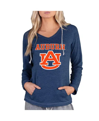 Concepts Sport Women's Navy Auburn Tigers Mainstream Lightweight Terry Pullover Hoodie In Blue