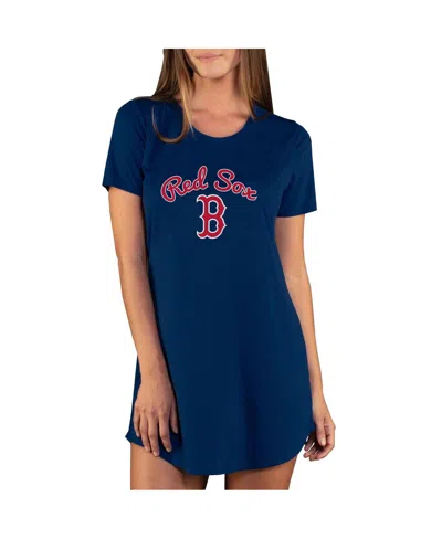 Concepts Sport Women's Navy Boston Red Sox Marathon Knit Nightshirt In Blue