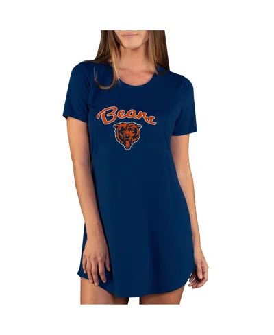 Concepts Sport Women's Navy Chicago Bears Marathon Knit Nightshirt In Blue