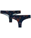 Concepts Sport Women's Navy Chicago Bears Mosaic All Over Print Thong Panty In Blue