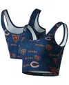 Concepts Sport Women's Navy Chicago Bears Mosaic Allover Print Bralette In Blue