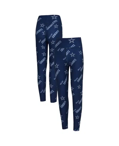 Concepts Sport Women's Navy Dallas Cowboys Breakthrough Allover Print Knit Sleep Leggings In Blue