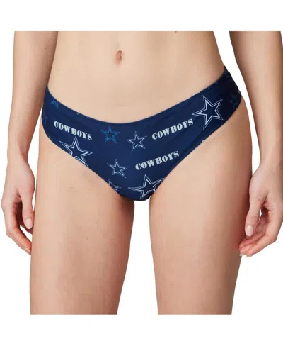 Concepts Sport Women's Navy Dallas Cowboys Mosaic All Over Print Thong In Blue