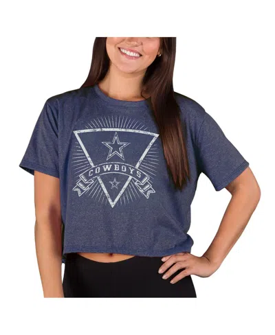 Concepts Sport Women's Navy Dallas Cowboys Quest Knit Crop Top In Blue