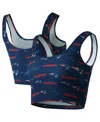 Concepts Sport Women's Navy New England Patriots Mosaic Allover Print Bralette In Blue