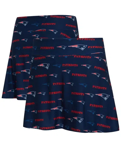 Concepts Sport Women's Navy New England Patriots Mosaic Allover Print Skort In Blue