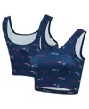 Concepts Sport Women's Navy New England Patriots Record Allover Print Bralette In Blue