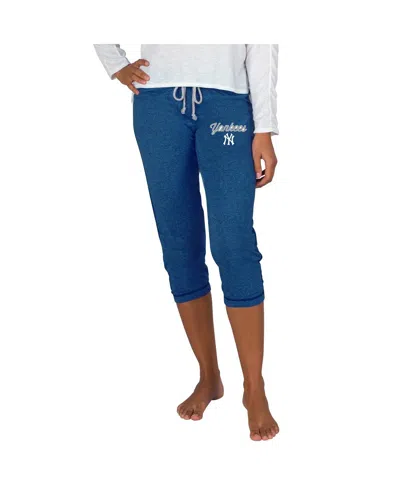 Concepts Sport Women's Navy New York Yankees Quest Knit Capri Pants In Blue
