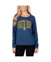 Concepts Sport Women's Navy Notre Dame Fighting Irish Mainstream Terry Long Sleeve Top In Blue